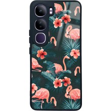 Spoyi Vivo V40 Lite Flamingo Leaf Tasarımlı Glossy Telefon Kılıfı