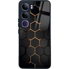 Spoyi Vivo V40 Lite Yellow Carbon Tasarımlı Glossy Telefon Kılıfı