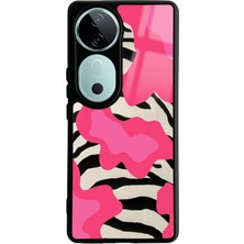 Spoyi Vivo V40 Pink Milky Tasarımlı Glossy Telefon Kılıfı