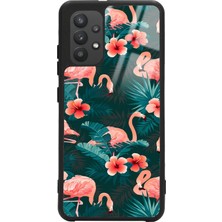 Spoyi Samsung A32 Flamingo Leaf Tasarımlı Glossy Telefon Kılıfı