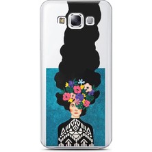 Spoyi Samsung E7 Uzun Saçlı Kubina Tasarımlı Süper Şeffaf Telefon Kılıfı