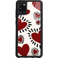 Spoyi Samsung A31 Brush Heart Tasarımlı Glossy Telefon Kılıfı