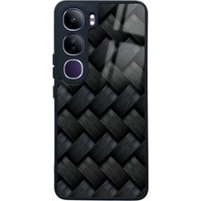 Spoyi Vivo V40 Lite Siyah Hasır Tasarımlı Glossy Telefon Kılıfı