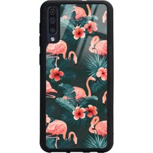 Spoyi Samsung A50 Flamingo Leaf Tasarımlı Glossy Telefon Kılıfı