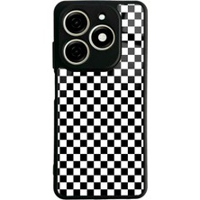 Spoyi Tecno Spark 20C Damalı Tasarımlı Glossy Telefon Kılıfı
