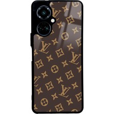 Spoyi Tecno Camon 19 Kahverengi Lv Tasarımlı Glossy Telefon Kılıfı