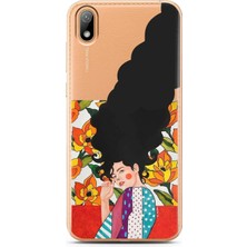 Spoyi Huawei Y5 2019 Uzun Saçlı Maria Tasarımlı Süper Şeffaf Telefon Kılıfı