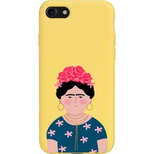 Spoyi Iphone 7 - 8 - Se Frida Kahlo Portre Tasarımlı Sarı Lansman Telefon Kılıfı