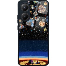 Spoyi Xiaomi Poco X7 Pro Gezegenler Altında Kamp Tasarımlı Glossy Telefon Kılıfı