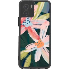 Spoyi Vivo Y15S  Suluboya Çiçek Tasarımlı Glossy Telefon Kılıfı