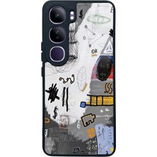 Spoyi Vivo V40 Lite Matematik Tahtası Tasarımlı Glossy Telefon Kılıfı