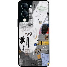 Spoyi Vivo Y04 Matematik Tahtası Tasarımlı Glossy Telefon Kılıfı