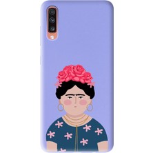 Spoyi Samsung A70 Frida Kahlo Portre Tasarımlı Lila Lansman Telefon Kılıfı
