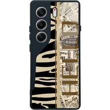 Spoyi Tecno Camon 40 Zebra Gazete Tasarımlı Glossy Telefon Kılıfı