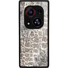 Spoyi Tecno Phantom X2 Pro Taşlı Yaprak Tasarımlı Glossy Telefon Kılıfı