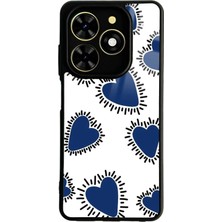 Spoyi Tecno Spark Go 2024 Mavi Kalp Tasarımlı Glossy Telefon Kılıfı