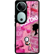 Spoyi Vivo V40 Barbie Make-Up Tasarımlı Glossy Telefon Kılıfı