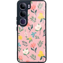 Spoyi Vivo V40 Lite Pinky Flowers Tasarımlı Glossy Telefon Kılıfı