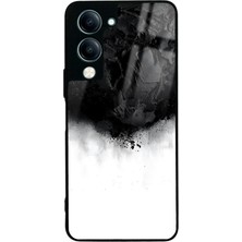 Spoyi Vivo Y19 Siyah Duman Tasarımlı Glossy Telefon Kılıfı