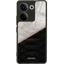 Spoyi Tecno Camon 20 4g Chanel Tasarımlı Glossy Telefon Kılıfı
