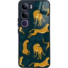 Spoyi Vivo V40 Lite Leaf Leopar Tasarımlı Glossy Telefon Kılıfı