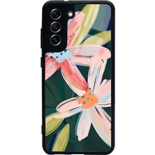 Spoyi Samsung S21 Fe Suluboya Çiçek Tasarımlı Glossy Telefon Kılıfı