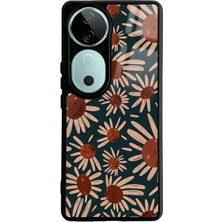 Spoyi Vivo V40 Retro Daisy Tasarımlı Glossy Telefon Kılıfı