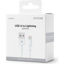 Simex iPhone 11-12-13-14 Uyumlu USB To Lightning 12W Hızlı Şarj Kablosu 1 mt Ce Belgeli - Spk-15 Beyaz