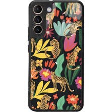 Spoyi Samsung S22 Plus Çiçekli Kediler Tasarımlı Glossy Telefon Kılıfı