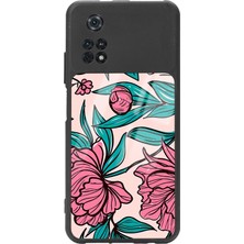 Spoyi Poco M4 Pro Fuşya Çiçekli Tasarımlı Glossy Telefon Kılıfı
