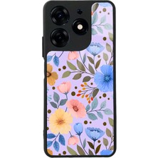 Spoyi Tecno Spark 10 Pro Çiçek Bahçesi Tasarımlı Glossy Telefon Kılıfı