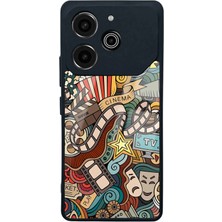 Spoyi Tecno Pova 6 Pro Retro Cinema Tasarımlı Glossy Telefon Kılıfı