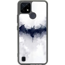 Spoyi Oppo Realme C21 Beyaz Batman Tasarımlı Glossy Telefon Kılıfı