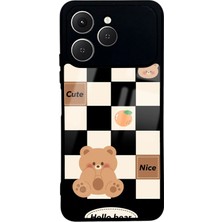 Spoyi Tecno Spark 40 Hello Bear Tasarımlı Glossy Telefon Kılıfı
