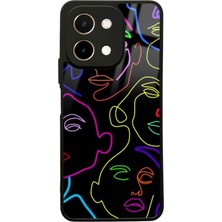 Spoyi Vivo Y28 Neon Silüet Tasarımlı Glossy Telefon Kılıfı