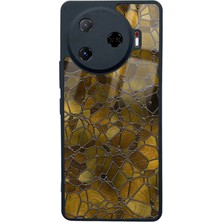 Spoyi Tecno Camon 30 Pro Kahve Geometrik Tasarımlı Glossy Telefon Kılıfı