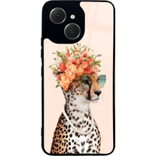 Spoyi Tecno Spark 40C Influencer Leopar Kedi Tasarımlı Glossy Telefon Kılıfı