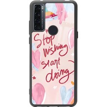 Spoyi Tcl 20 Se Pembe Motto Tasarımlı Glossy Telefon Kılıfı