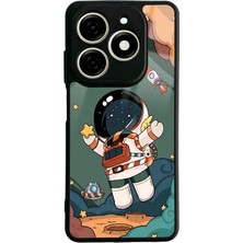Spoyi Tecno Spark 20C Anime Astronot Tasarımlı Glossy Telefon Kılıfı
