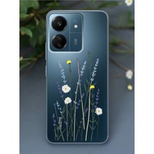 Spoyi Xiaomi Redmi 13C Softy Lavenders Tasarımlı Şeffaf Telefon Kılıfı