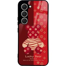 Spoyi Tecno Spark 40 Pro Red Lucky Bear Tasarımlı Glossy Telefon Kılıfı