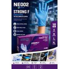 LALAN STRONG F Tek Kullanımlık, Nitril Eldiven, 5 Gr Pudrasız, 100'lü Kutu (NE002)