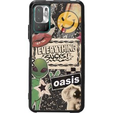 Spoyi Xiaomi Redmi Note 10 5g Retro Sticker Tasarımlı Glossy Telefon Kılıfı