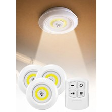 Omilife Uzaktan Kumandalı LED Lamba 3lü Set Yapışkanlı Kablosuz Pilli Dolap Içi Gece Aydınlatma