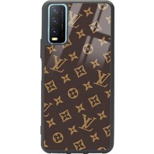 Spoyi Vivo Y20 Kahverengi Lv Tasarımlı Glossy Telefon Kılıfı
