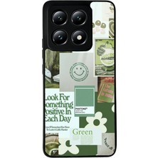 Spoyi Xiaomi Mi 14T Green Sticker Tasarımlı Glossy Telefon Kılıfı