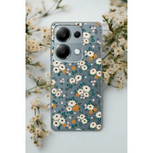 Spoyi Xiaomi Redmi Note 13 Pro 4g Ayçiçeği Papatya Tasarımlı Şeffaf Silikon Telefon Kılıfı