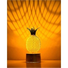 Gümüş Avm LED Işıklı Mini Metal Ananas (12 Adet)
