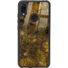 Spoyi Xiaomi Redmi Note 7 Kahve Geometrik Tasarımlı Glossy Telefon Kılıfı
