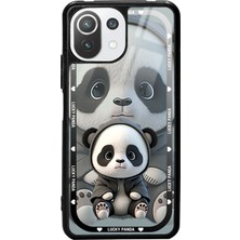 Spoyi Xiaomi Mi 11 Lite White Lucky Panda Tasarımlı Glossy Telefon Kılıfı